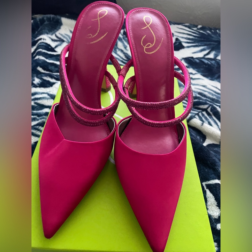 Sam Edelman Fuchsia Satin Mule